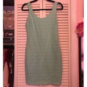 Mint scalloped lace dress